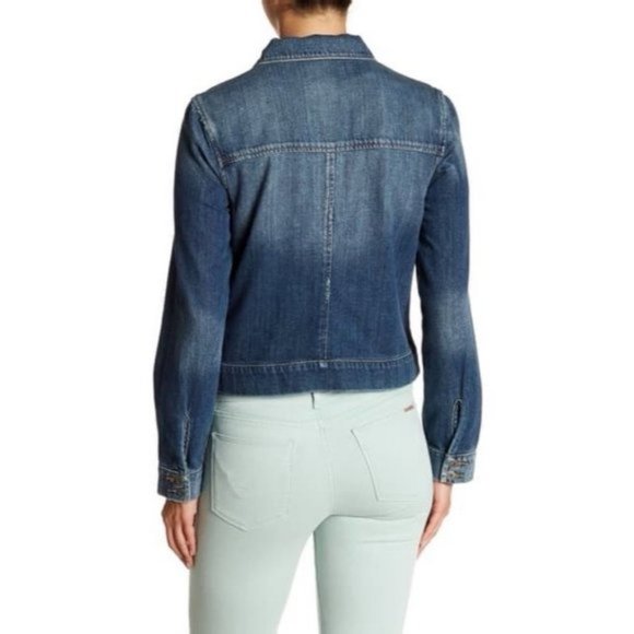 PAIGE Aveline Long Sleeve Distressed Denim Jeans Jacket - Picture 4 of 5